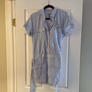 Vineyard Vines Blue and White Striped Performance Top